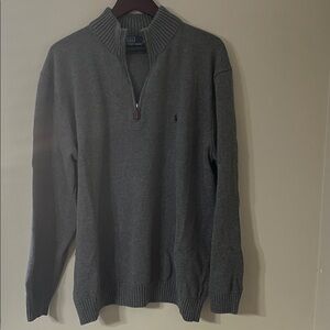 Polo Ralph Lauren Men’s Big & Tall 2XLT Charcoal Quarter-Zip Sweater